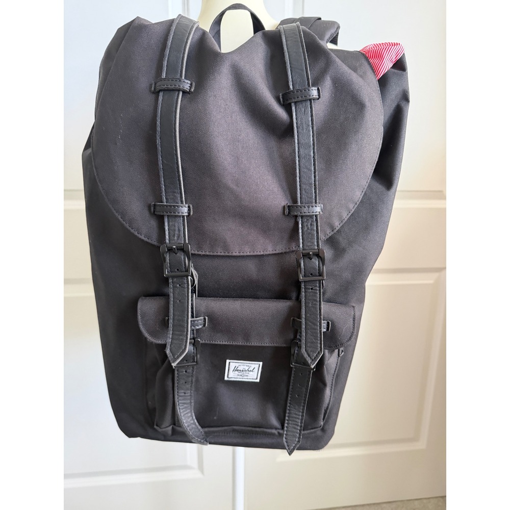 Herschel Supply Co Little America Backpack Black Canvas Laptop Sleeve 25L